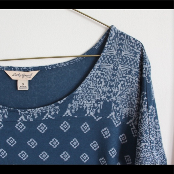 Women’s Size Small Blue Boho Print Shirt Dress - Picture 3 of 4